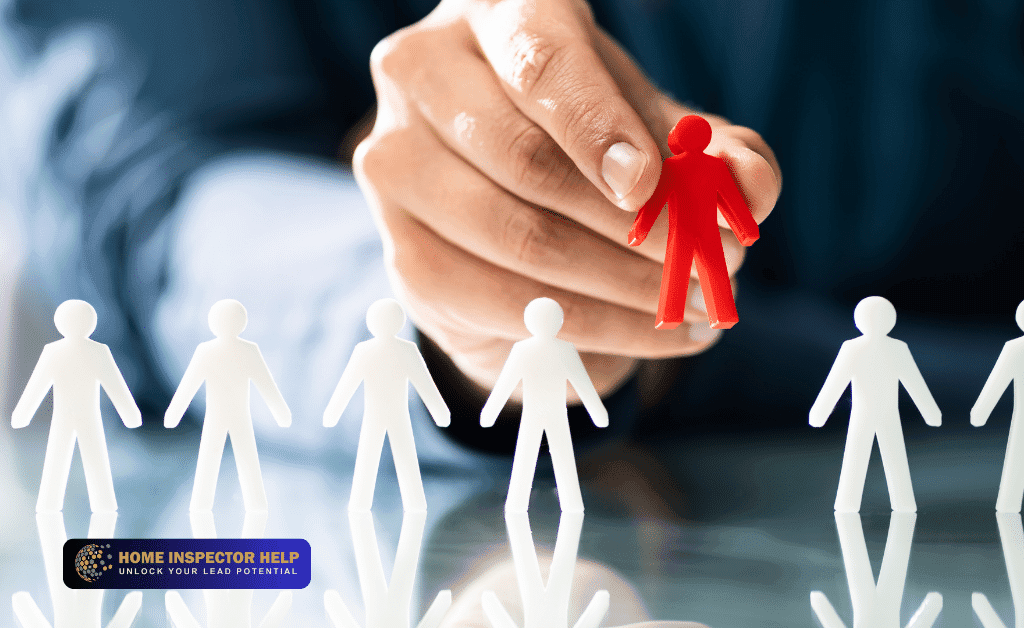 Hand selecting a standout figure from a group, symbolizing reactivating past clients and generating repeat business.